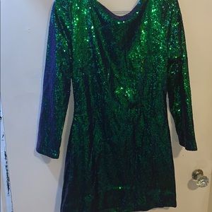 Green Sequin Party Dress